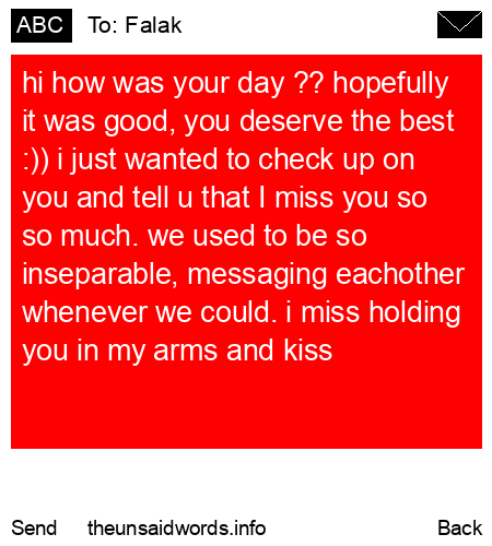 unsent message to Falak