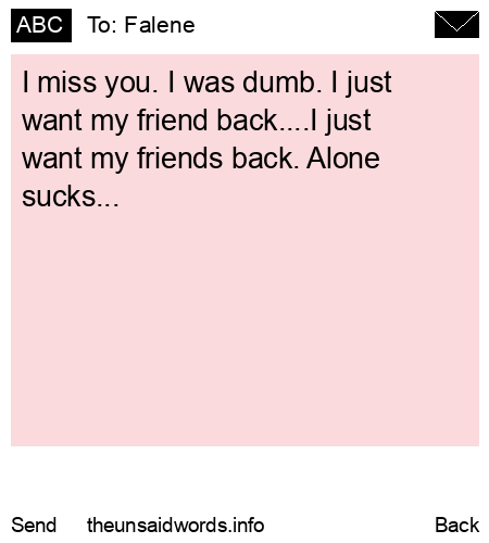 unsent message to Falene