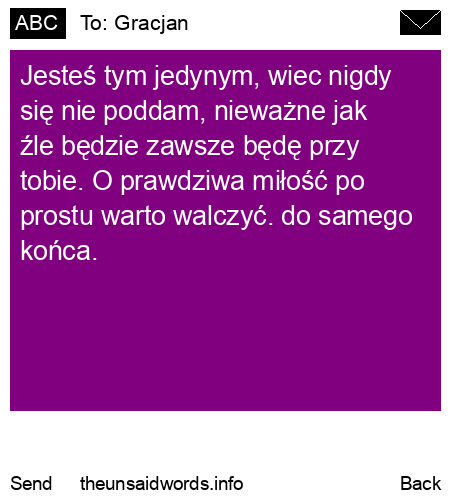 unsent message to Gracjan