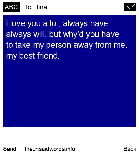 unsent message to ilina