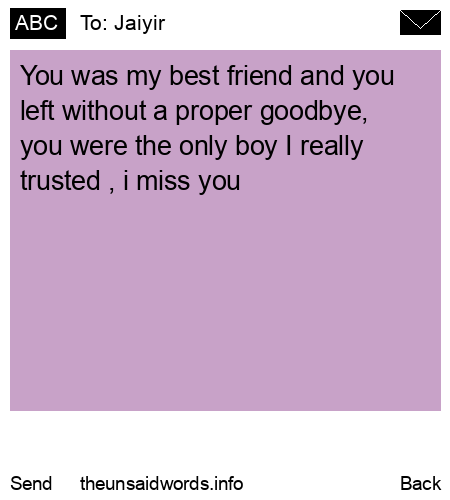 unsent message to Jaiyir