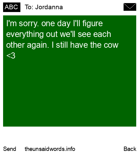 unsent message to Jordanna