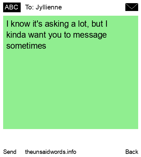 unsent message to Jyllienne