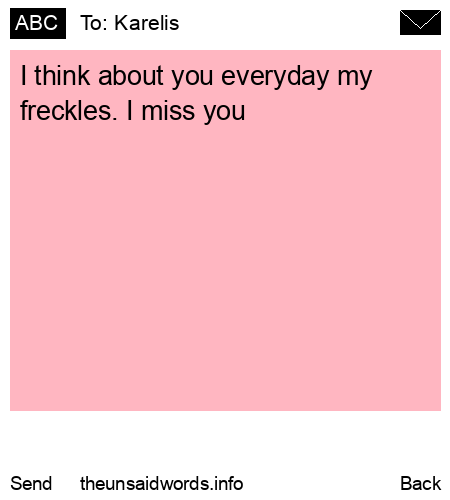 unsent message to Karelis