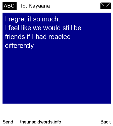 unsent message to Kayaana