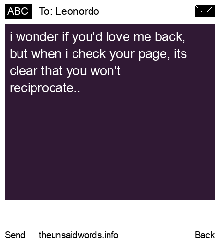 unsent message to Leonordo
