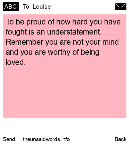 unsent message to Louise
