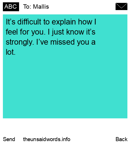 unsent message to Mallis