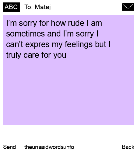 unsent message to Matej