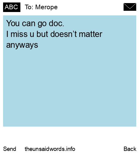 unsent message to Merope