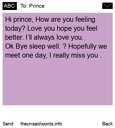 unsent message to Prince