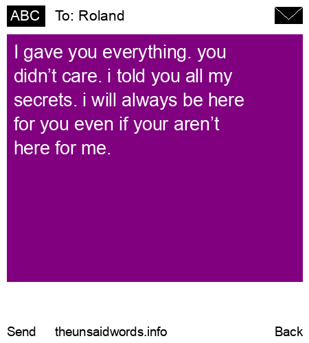 unsent message to Roland