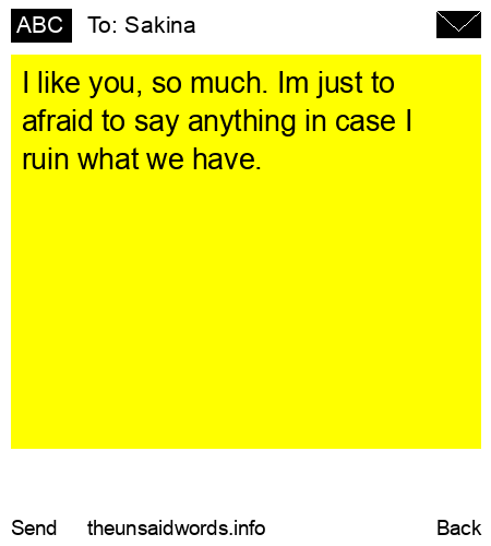 unsent message to Sakina 