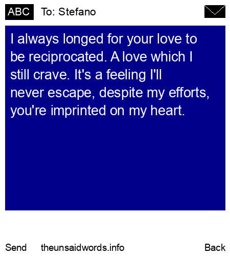 unsent message to Stefano