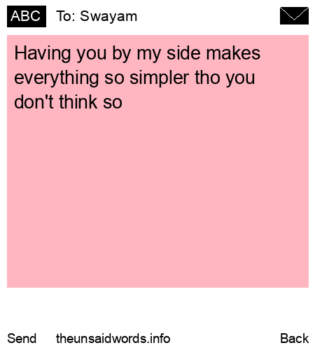 unsent message to Swayam