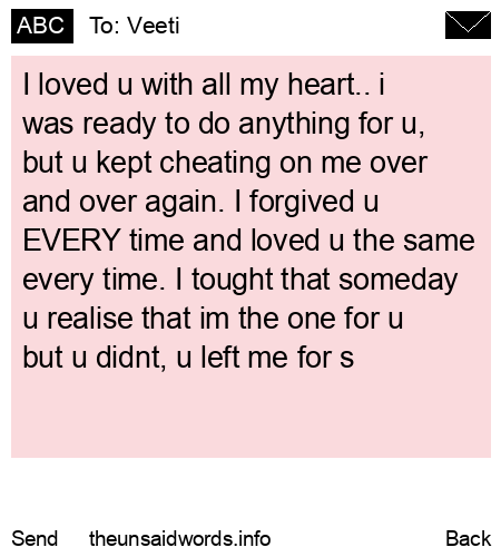 unsent message to Veeti