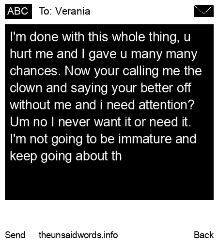 unsent message to Verania