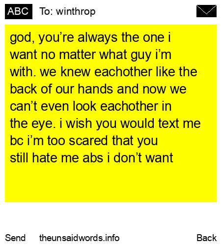 unsent message to winthrop