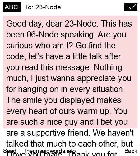 unsent message to 23-Node