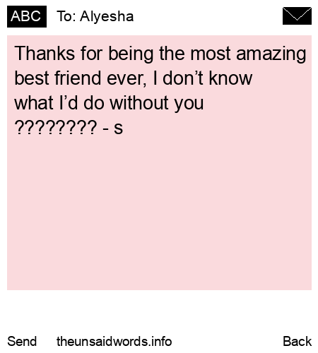 unsent message to Alyesha
