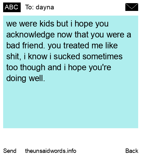 unsent message to dayna