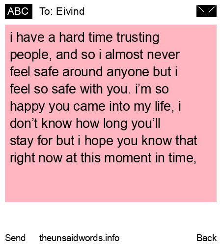 unsent message to Eivind