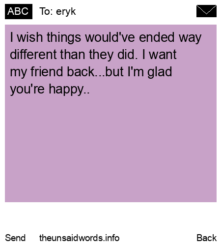 unsent message to eryk