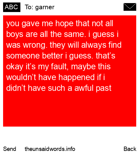 unsent message to garner
