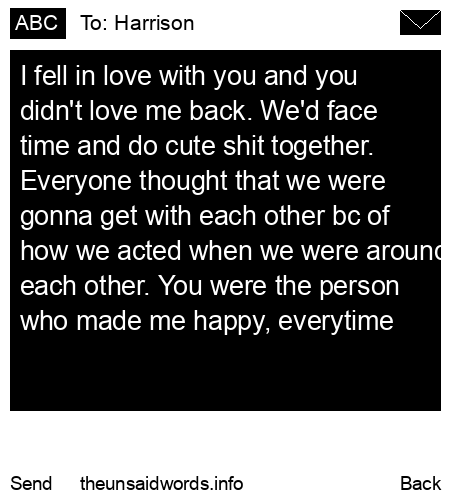 unsent message to Harrison