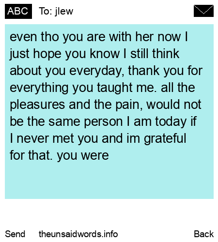 unsent message to jlew
