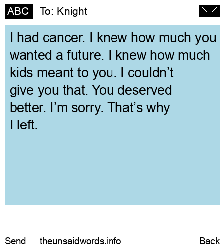 unsent message to Knight