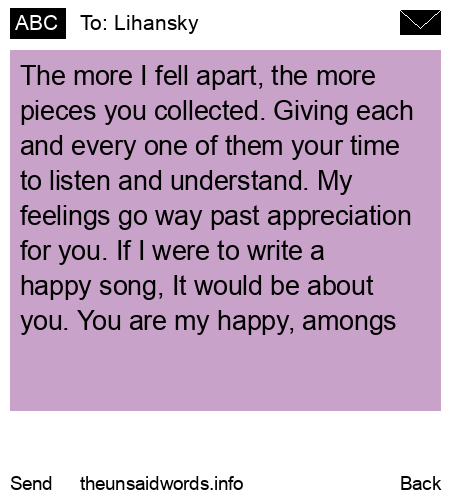 unsent message to Lihansky