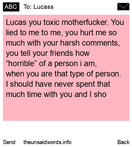 unsent message to Lucass