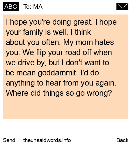 unsent message to MA