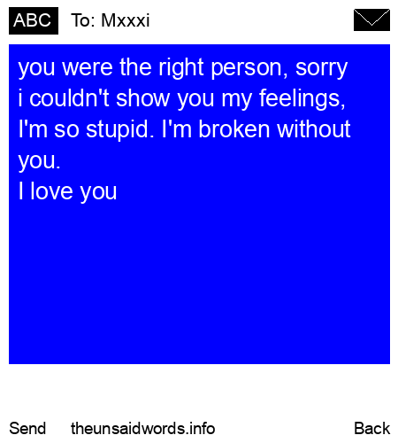 unsent message to Mxxxi
