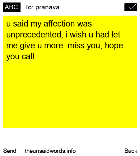 unsent message to pranava