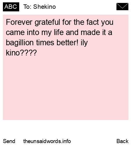 unsent message to Shekino