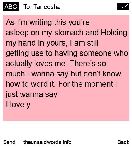 unsent message to Taneesha