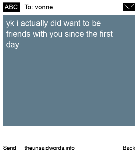 unsent message to vonne