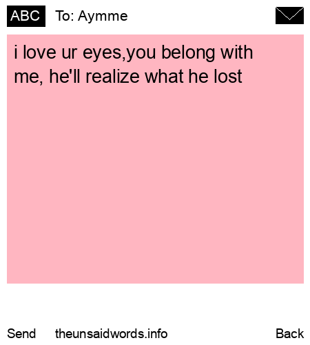 unsent message to Aymme