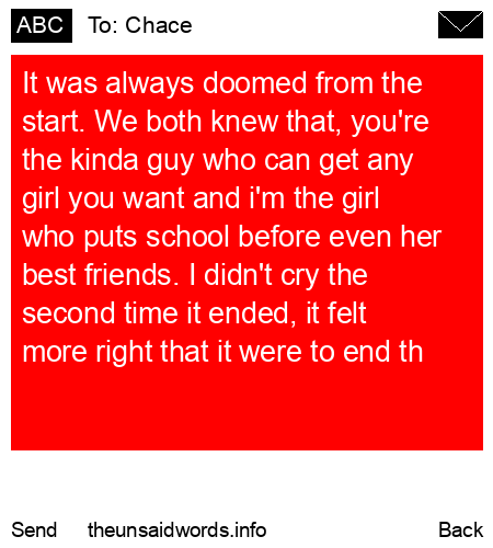 unsent message to Chace