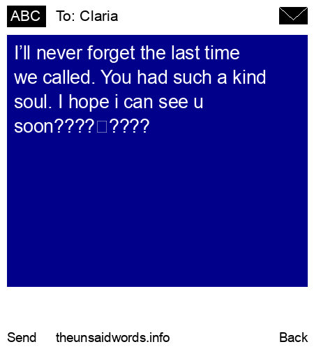 unsent message to Claria