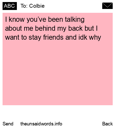 unsent message to Colbie