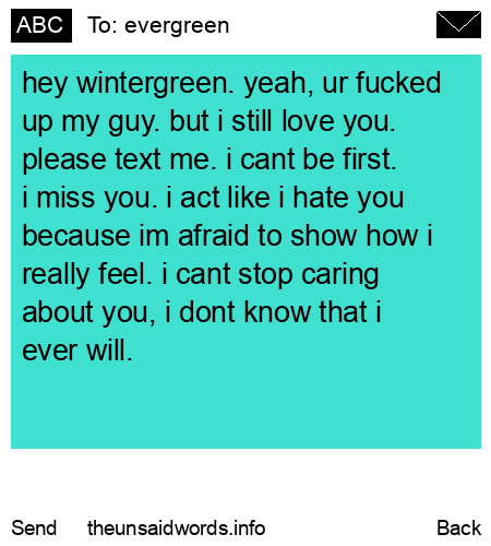 unsent message to evergreen