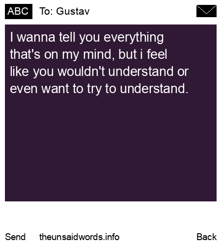 unsent message to Gustav