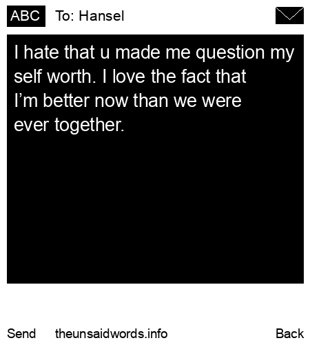 unsent message to Hansel