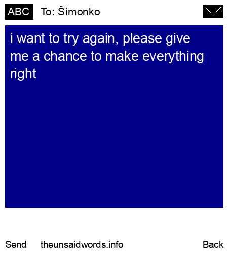 unsent message to Šimonko