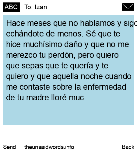 unsent message to Izan