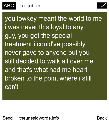 unsent message to joban