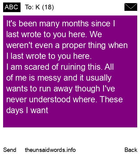 unsent message to K (18)